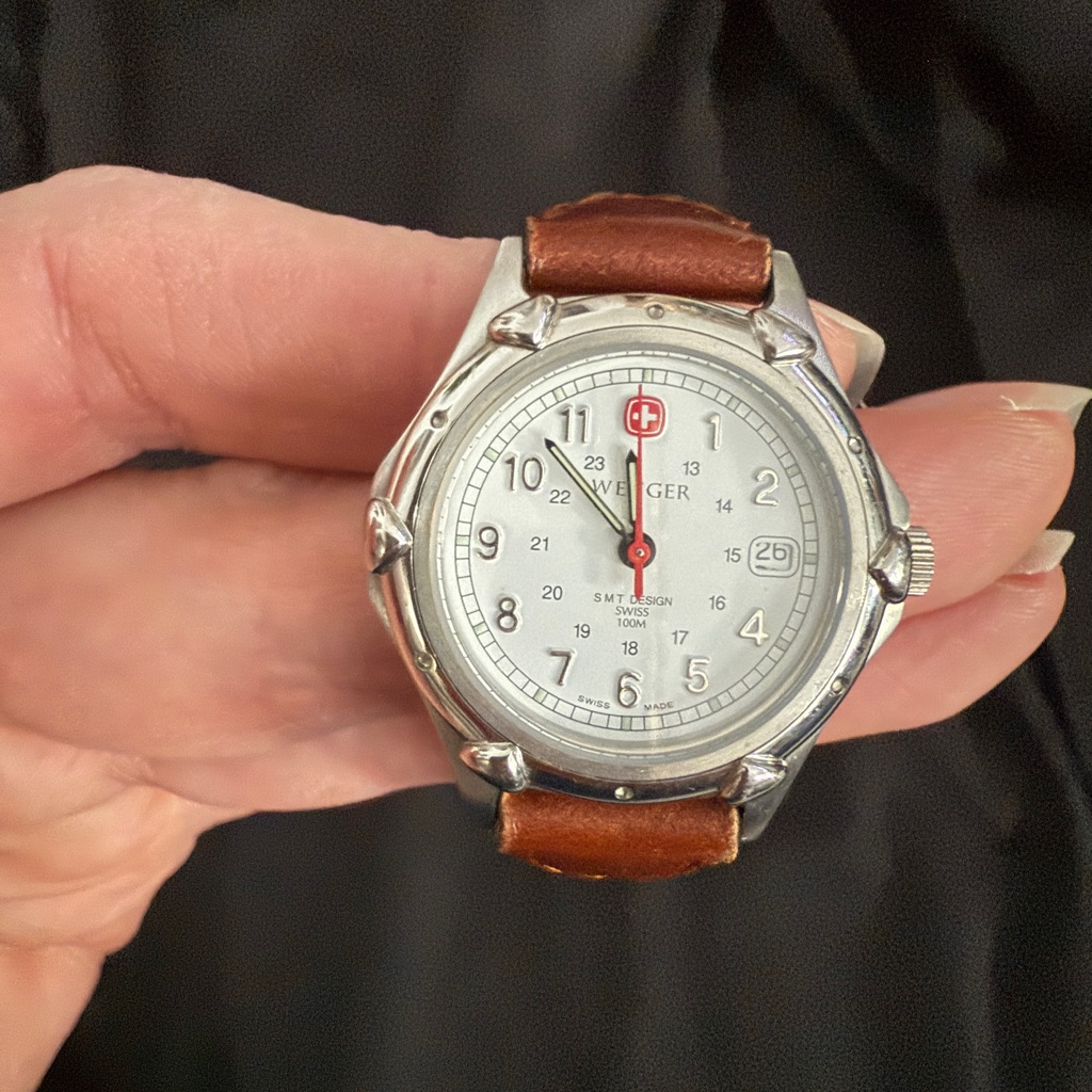 Wenger Classic Silver And Brown Timepiece